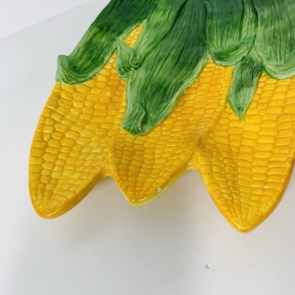 Corn Ceramic Serving Platter Retro Farmhouse Table Decor VTG Kitchen Dish BBQ - Picture 12 of 13